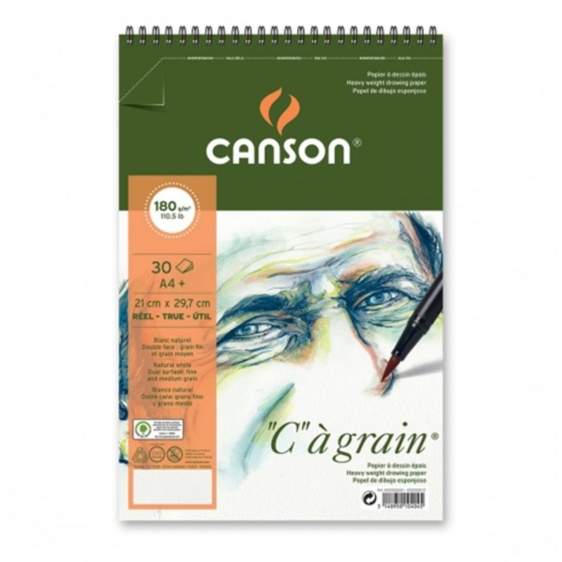 Canson Album C'A Grain Gr.180 A4 30fg G.fine Spiralato