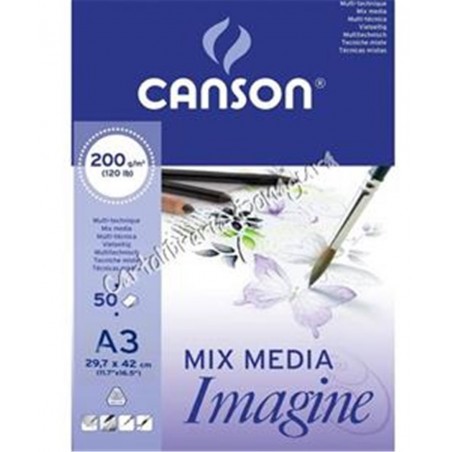 Blocco Imagine A3 50 Fogli 200 Grammi Collato 1 Lato