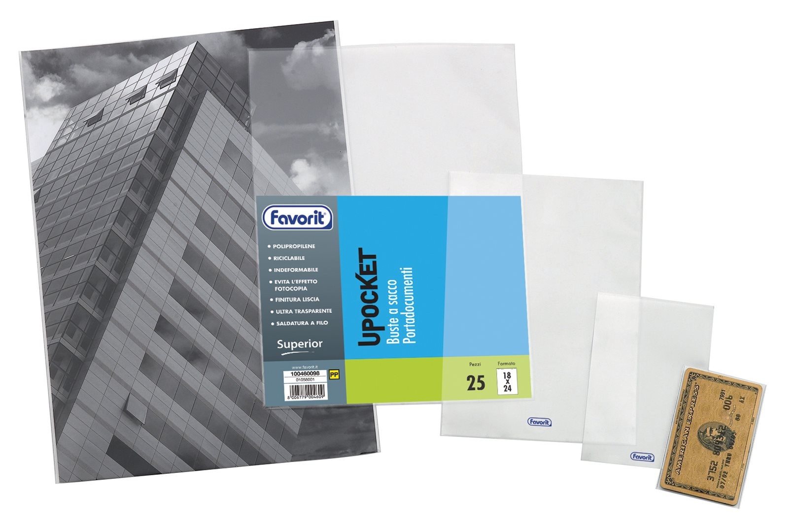 Confezione 25 Buste A Sacco Upocket Superior Liscia 13x18cm